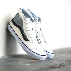 NWT Vans leather wht/blk sheer insert sneakers